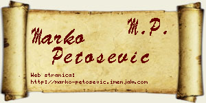 Marko Petošević vizit kartica